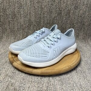 Crocs LiteRide Pacer Shoes Women's Size 8 Blue Comfort Lace Up Sneakers 205234
